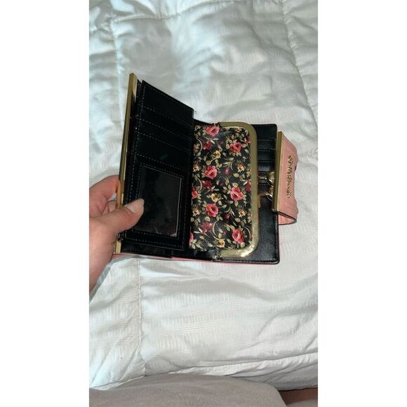 Sally Young Women's Black Floral Clutch Wallet with Card Storage - Picture 3 of 5